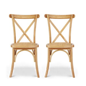 Artiss 2X Rattan Dining Chairs | Rubber Wood Accent – Sumo Deals Artiss 2X Dining Chairs Rattan Wooden Kitchen Accent Chair Cafe Lounge Rubber Wood Product Image
