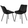 Artiss 2X Black Velvet Tufted Dining Chairs – Sumo Deals Artiss 2X Dining Chairs Velvet Tufted Kitchen Lounge Cafe Accent Chair Black Product Image