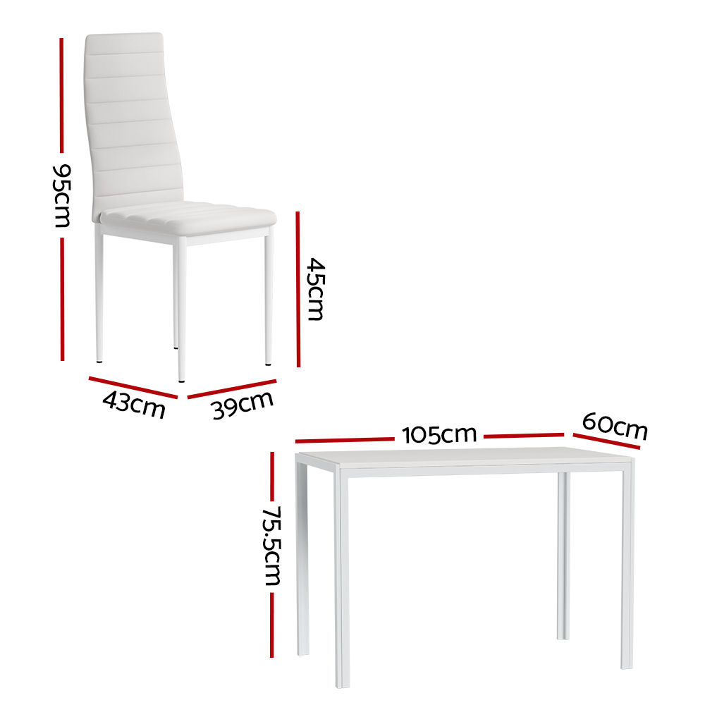 Artiss Dining Set | 4 Chairs &Amp; Table - White – Sumo Deals Artiss Dining Chairs And Table Dining Set 4 Chair Set Of 5 White Product Image