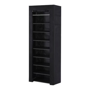 Artiss 10-Tier Shoe Rack Cabinet With Removable Cover – Sumo Deals Artiss Shoe Rack Cabinet Removable Cover 10 Tier Black Product Image