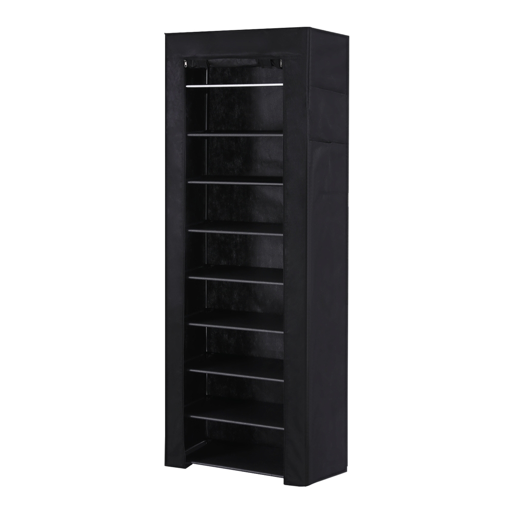 Artiss 10-Tier Shoe Rack Cabinet With Removable Cover – Sumo Deals Artiss Shoe Rack Cabinet Removable Cover 10 Tier Black Product Image