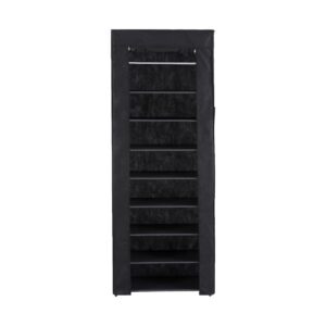 Artiss 10-Tier Shoe Rack Cabinet With Removable Cover – Sumo Deals Artiss Shoe Rack Cabinet Removable Cover 10 Tier Black Product Image