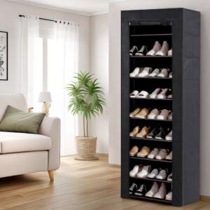 Artiss Shoe Rack Cabinet Removable Cover 10 tier Black product image