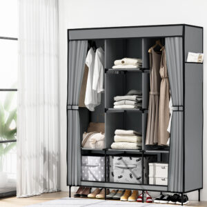 Artiss Large Portable Clothes Closet Wardrobe with Shelf Grey product image