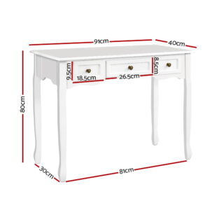 Artiss Hamptons White Console Table With 3 Drawers – Sumo Deals Artiss Console Table 3 Drawers White Hamptons Product Image
