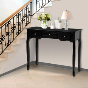 Artiss Console Table 3 Drawers Black Hamptons product image