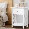 Artiss Bedside Table 1 Drawer with Shelf - EMMA White product image