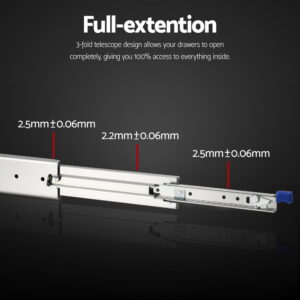 Giantz 2X Drawer Slides Full Extension Locking 227Kg – Sumo Deals Giantz 2X Drawer Slides Full Extension Locking 227Kg 1804-3608Mm Length Product Image