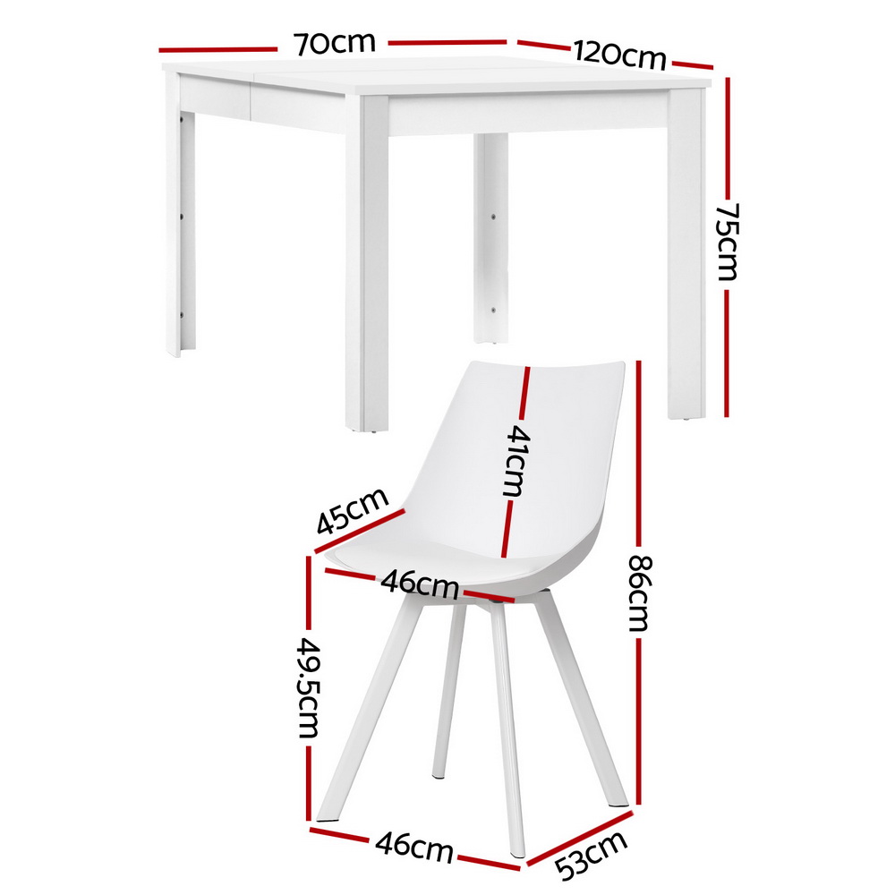 Artiss Dining Table &Amp; 4 Chairs Set - White – Sumo Deals 1 Artiss Dining Table And 4 Chairs Set Rectangle White Product Image
