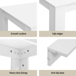 Artiss Dining Table &Amp; 4 Chairs Set - White – Sumo Deals 1 Artiss Dining Table And 4 Chairs Set Rectangle White Product Image