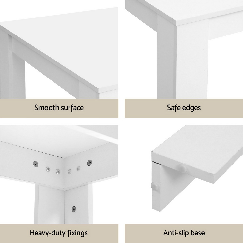 Artiss Dining Table &Amp; 4 Chairs Set - White – Sumo Deals 1 Artiss Dining Table And 4 Chairs Set Rectangle White Product Image