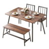 Artiss Dining Table and Chairs Set of 4 Bench Kitchen Furniture Rustic Brown product image