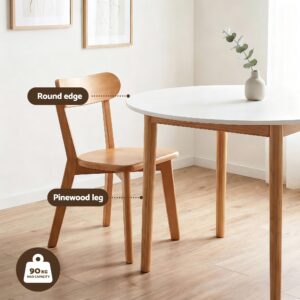 Artiss Round Dining Set 5Pc | 108Cm White Timber Table &Amp; 4 C – Sumo Deals Artiss Round Dining Table And Chairs Set 5 Pcs, 108Cm Compact Kitchen Table Set With Solid Pine Wood Product Image