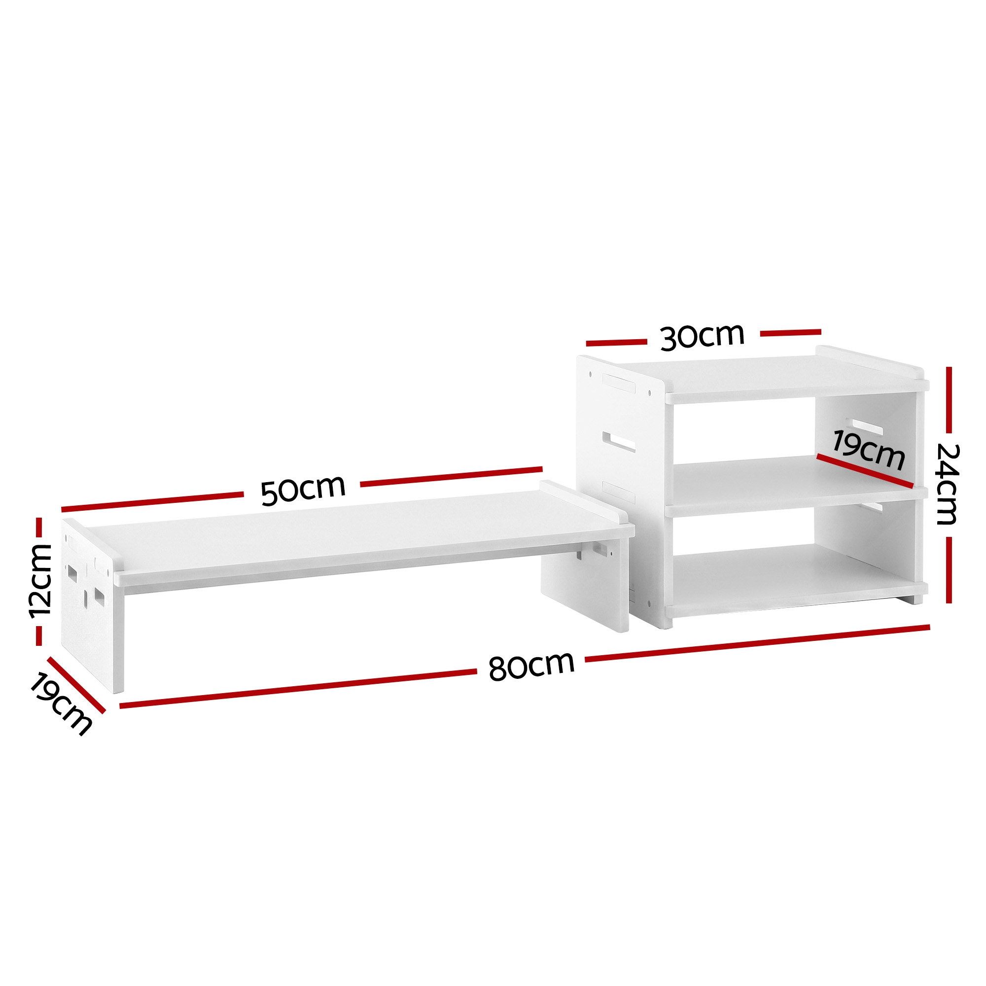 Artiss Monitor Stand &Amp; 3-Tier Desk Organiser 2-In-1 – Sumo Deals Artiss Monitor Stand And 3-Tier Desk Organiser 2-In-1 Modular Computer Monitor Riser Pvc Desktop She Product Image
