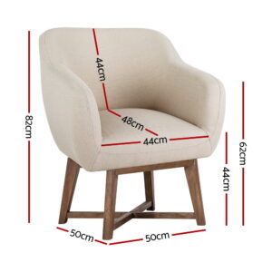 Artiss Armchair Tub Chair Beige Aston Product Image