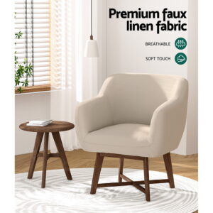 Artiss Armchair Tub Chair Beige Aston Product Image