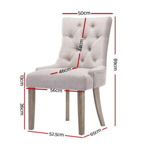 Artiss Dining Chairs Set Of 4 Linen French Provincial Beige Product Image