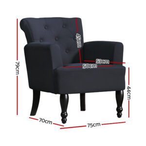 Artiss Armchair Wingback Charcoal Lothair Product Image