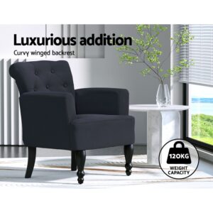 Artiss Armchair Wingback Charcoal Lothair Product Image