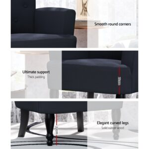 Artiss Armchair Wingback Charcoal Lothair Product Image
