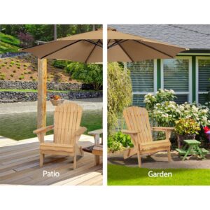 Gardeon Adirondack Chair Natural Hemlock Wood – Sumo Deals Gardeon Adirondack Outdoor Chairs Wooden Beach Chair Patio Furniture Garden Natural Product Image