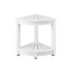 Gardeon Outdoor Coffee Side Table HDPE Desk Corner Shower Stool Bench Seat with Storage Shelf White product image