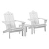Gardeon 3Pc Adirondack Outdoor Table And Chairs Wooden Beach Chair White Product Image