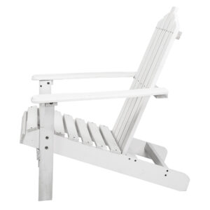 Gardeon 3Pc Adirondack Outdoor Table And Chairs Wooden Beach Chair White Product Image
