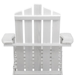 Gardeon 3Pc Adirondack Outdoor Table And Chairs Wooden Beach Chair White Product Image