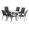 Gardeon 7PC Outdoor Dining Set Table and Chairs Patio Furniture Garden Bistro Set Black product image