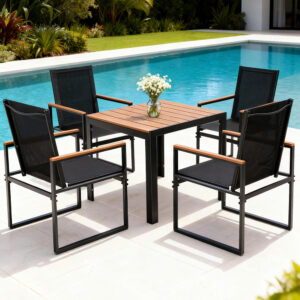 Gardeon 5PCS Outdoor Dining Set Table and Chairs Patio Garden Furniture Bistro Set product image