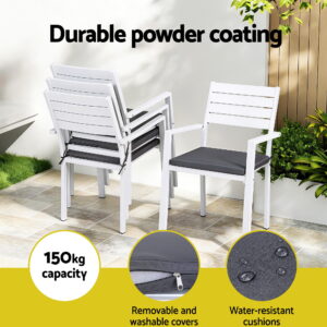 Gardeon 5-Piece Outdoor Dining Set | Aluminium Wpc – Sumo Deals Gardeon Outdoor Dining Set 5 Piece Aluminum Wpc Tabletop Patio Furniture Product Image