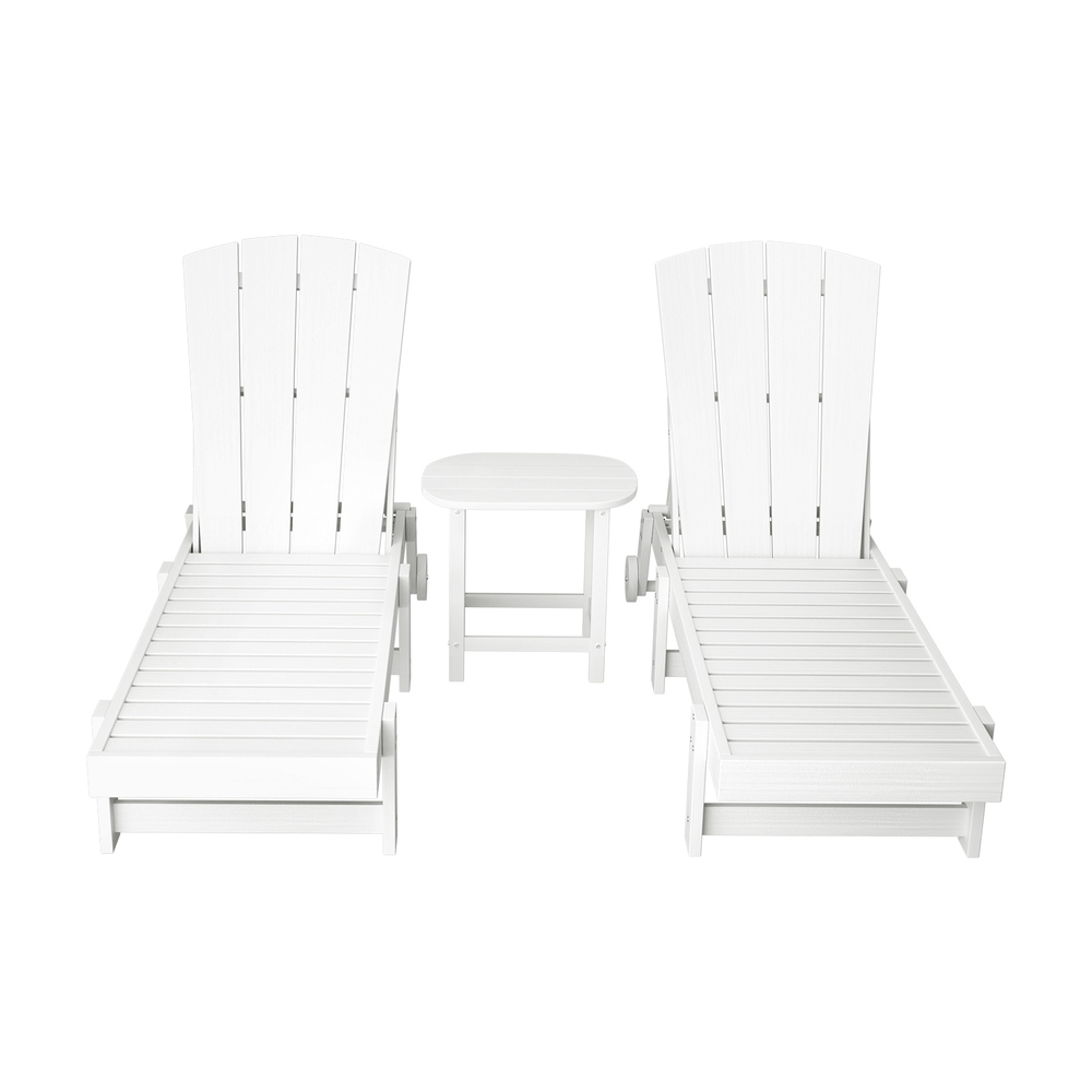 Gardeon Sun Lounge Set | 3-Piece Outdoor Furniture – Sumo Deals Gardeon Sun Lounge Lounger Table And Chairs Beach Chair Adirondack Hdpe Patio Outdoor Furniture Whee Product Image