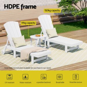 Gardeon Sun Lounge Set | 3-Piece Outdoor Furniture – Sumo Deals Gardeon Sun Lounge Lounger Table And Chairs Beach Chair Adirondack Hdpe Patio Outdoor Furniture Whee Product Image