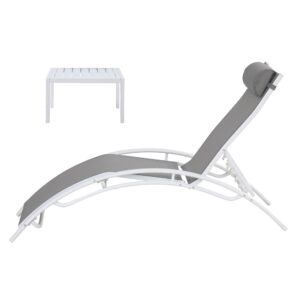 Gardeon 3Pc Sun Lounge Outdoor Lounger Table Chairs Steel Patio Furniture Garden Product Image