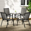 Gardeon 5PC Bistro Set Outdoor Table and Chairs Stackable Outdoor Furniture Black product image