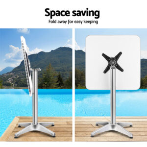 Gardeon Outdoor Bar Table Adjustable Aluminium Square – Sumo Deals Gardeon Outdoor Bar Table Adjustable Aluminium Square 70/110Cm Product Image