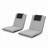 Artiss 2X Floor Lounge Sofa Bed Floor Cushion Velvet Grey product image