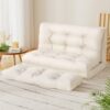 Artiss Floor Lounge Sofa Bed 2 Seater Pillow Leather White product image