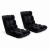 Artiss 2X Lounge Sofa Bed Flannel Fabric Black product image