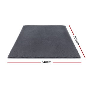 Artiss Floor Rug 140X200Cm Plush Area Shaggy Rug Living Room Bedroom Carpet Grey Product Image