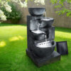 Gardeon Solar Water Feature Cascading Fountain 4-Tier Bowl LED Lights 72CM Blue product image