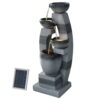 Gardeon Solar Fountain Water Feature Outdoor Fountain Indoor 4-Tier Bowl Cascading Grey product image
