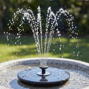 Gardeon Solar Fountain Pump Bird Bath LED Lights 165 L/h Flow 17cm Black product image