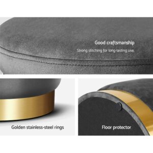 Artiss Ottoman Storage Stool Round Velvet Charcoal – Sumo Deals Artiss Ottoman Storage Foot Stool Round Velvet Charcoal Product Image