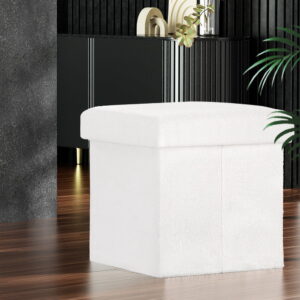 Artiss Ottoman Storage Foot Stool Vanity Square Teddy product image