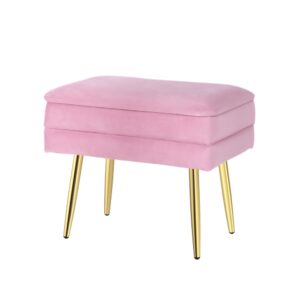 Artiss Ottoman Storage Stool - Velvet Pink – Sumo Deals Artiss Ottoman Storage Foot Stool Vanity Velvet Pink Product Image