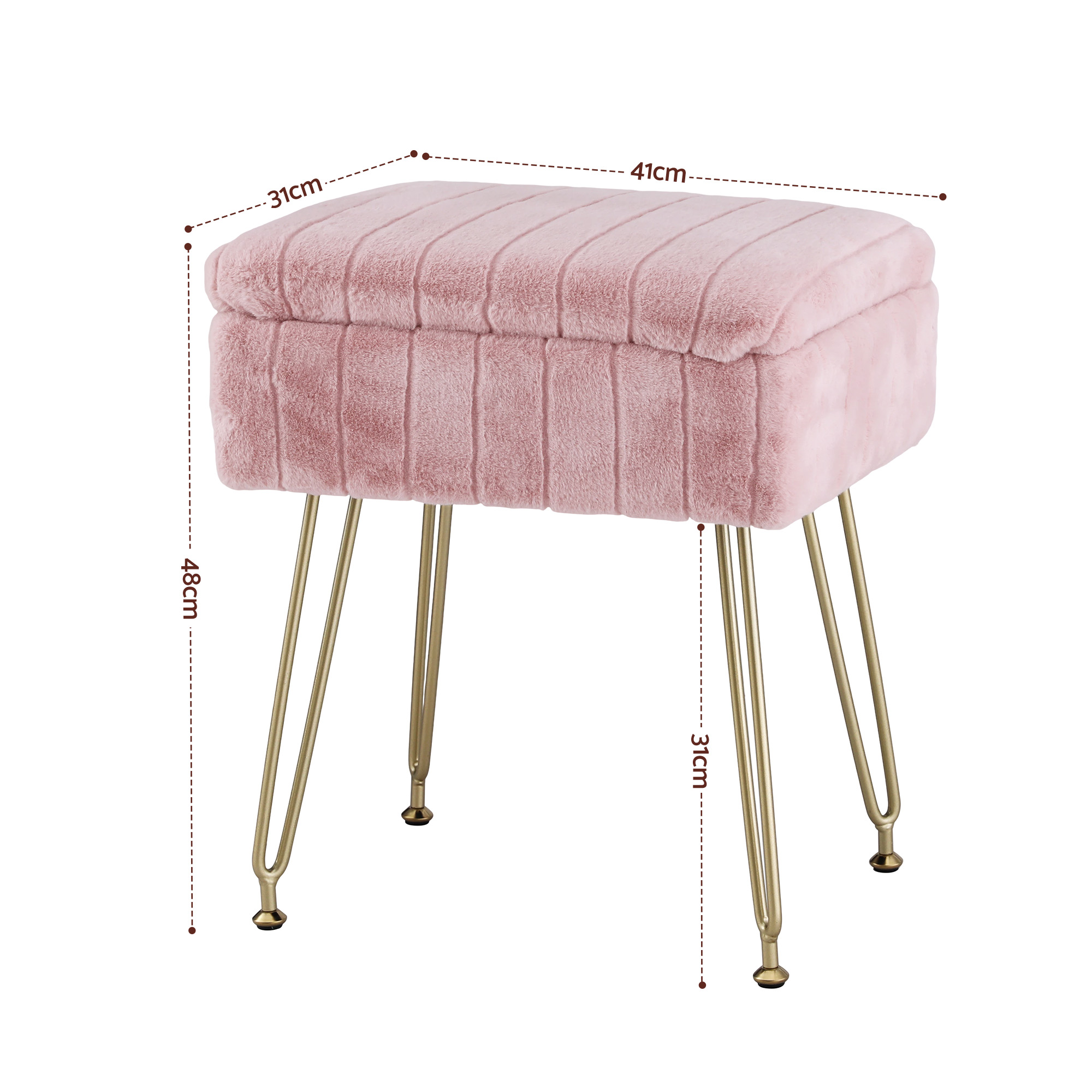 Artiss Storage Ottoman | Pink Vanity Foot Stool – Sumo Deals Artiss Storage Ottoman Vanity Foot Stool Pink Product Image