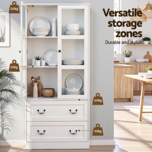 Artiss Buffet Sideboard 180Cm Hutch Storage Cabinet Kitchen Drawer Door White Product Image