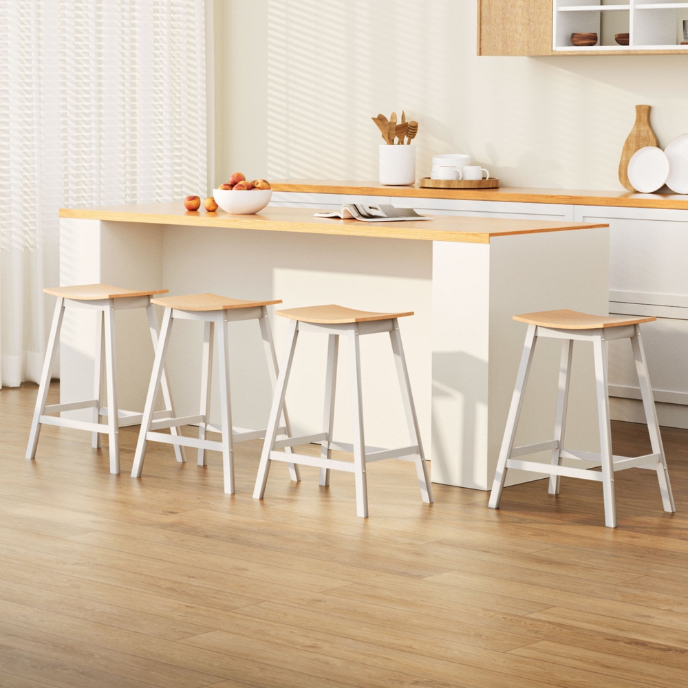 Artiss 4X Wooden Bar Stools | Oak Finish – Sumo Deals Artiss 4X Bar Stools Wooden Chairs Oak Product Image